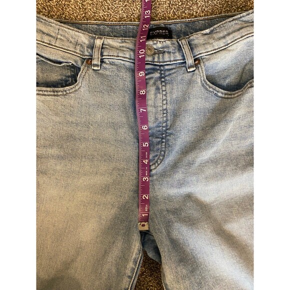 Express Mom Jeans Super High Rise Size 8 Light Wash Straight Leg - Picture 5 of 8